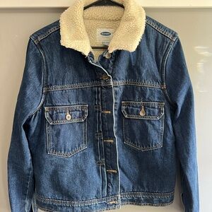 Old Navy Blue Denim Jacket with Sherpa Lining